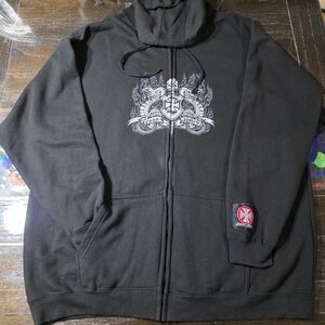 Vintage West Coast Choppers Affliction Distressed Zip Up Hoodie